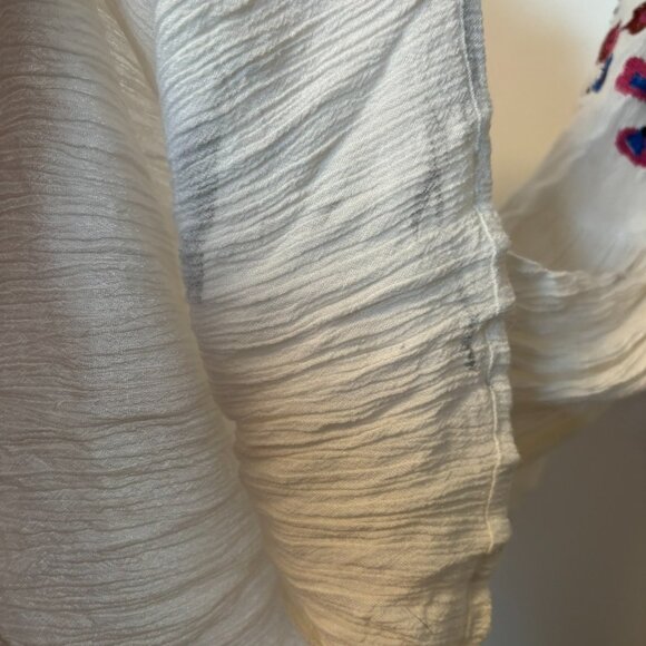 Free People Te Amo Floral Embroidered Bell Sleeve Ivory Mini Dress Size XS - Picture 5 of 9